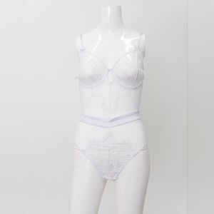 Women sheer and lace white teddy bodysuit lingerie